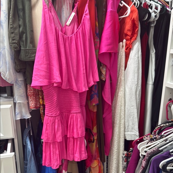 Vibrant Pink Ruffled Romper - Picture 5 of 5